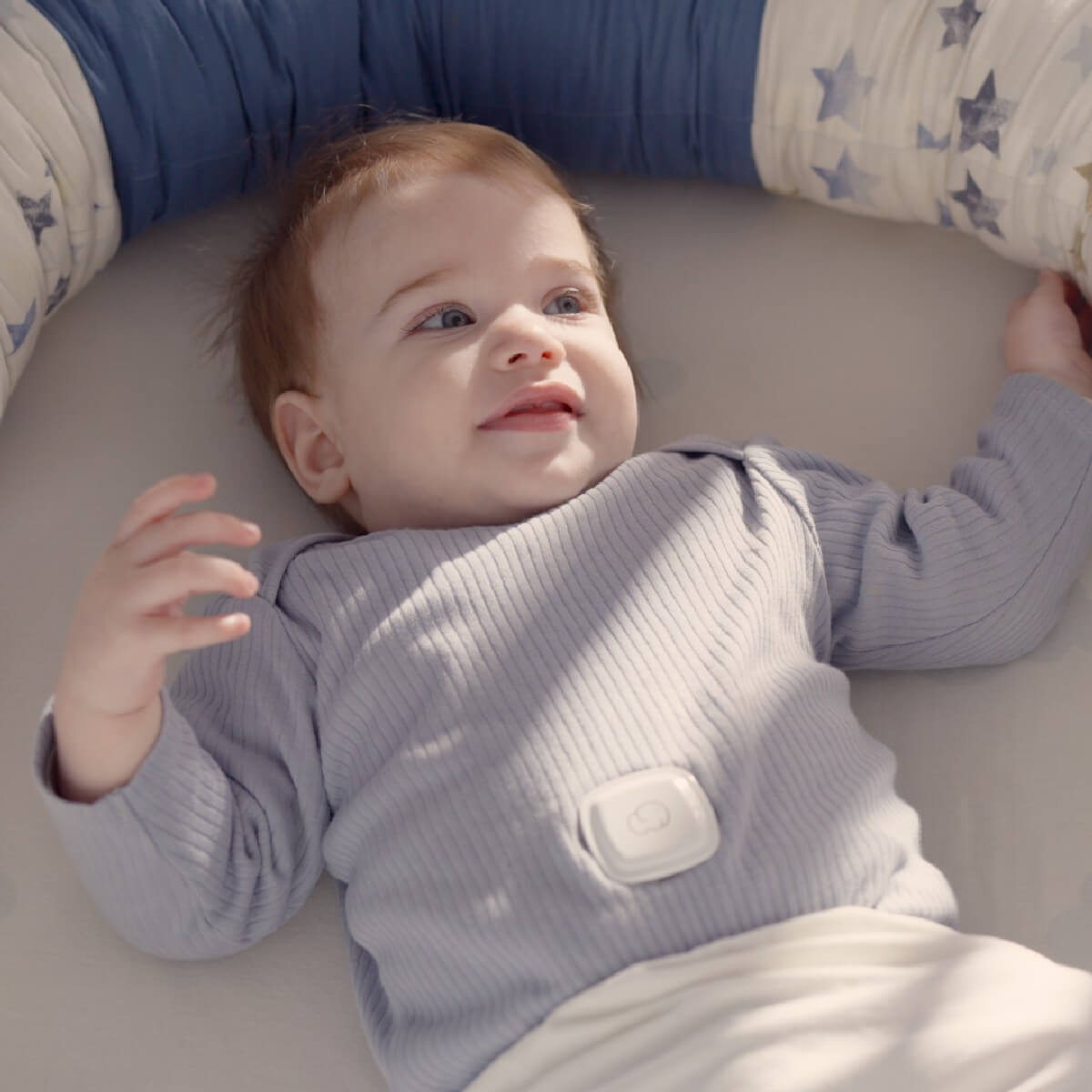 Elora Baby Monitor on a Baby